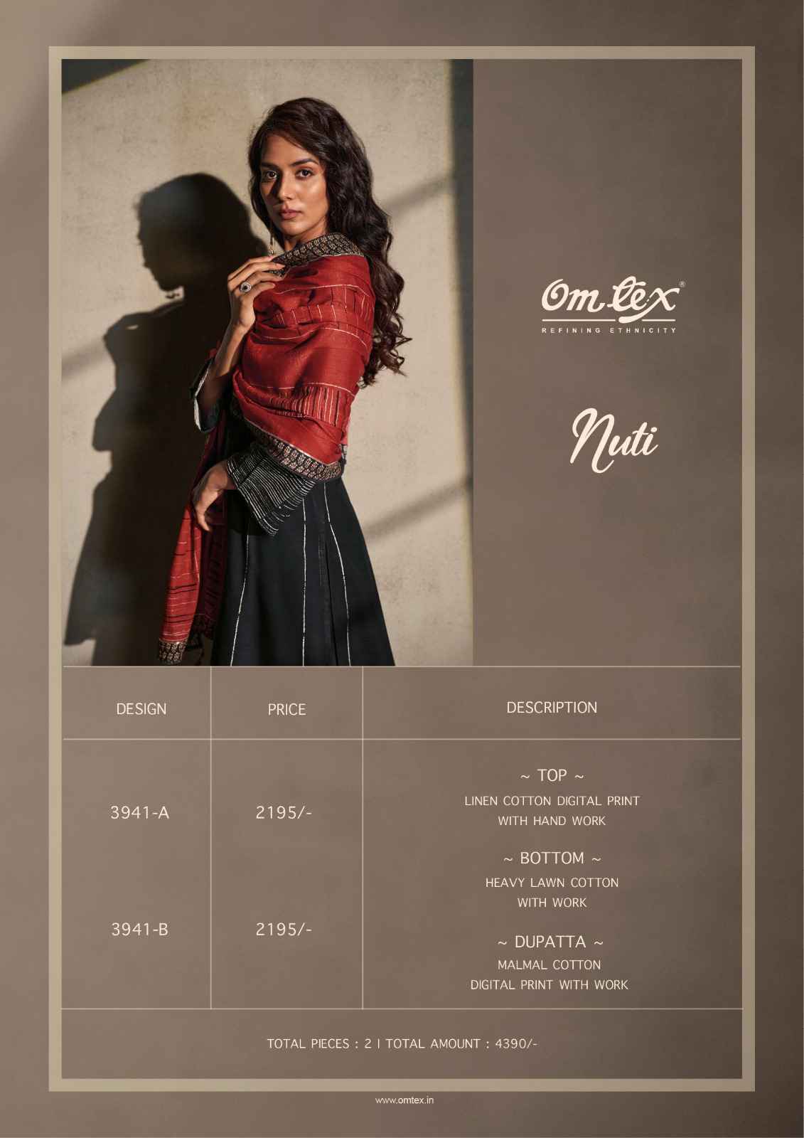 Omtex Nuti Linen Cotton Dress Material (2 Pc Catalog)