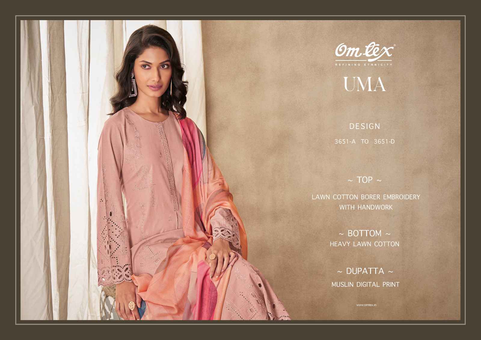 Omtex Uma Lawn Cotton Dress Material (4 Pc Catalouge)