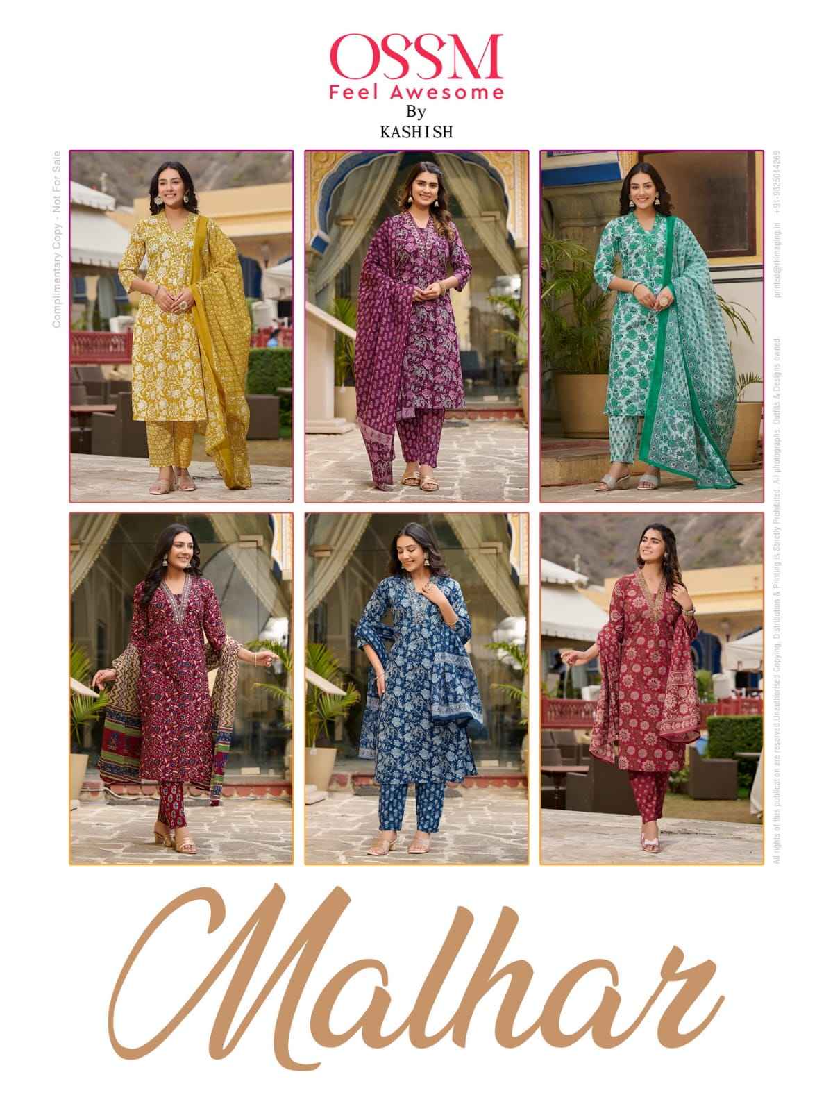 Ossm Malhar Cotton Print Readymade Suit (6 Pc Catalog)