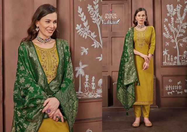 Panch Ratna Kahani Silk Dress Material 4 pcs Catalogue