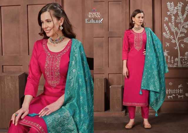 Panch Ratna Kahani Silk Dress Material 4 pcs Catalogue