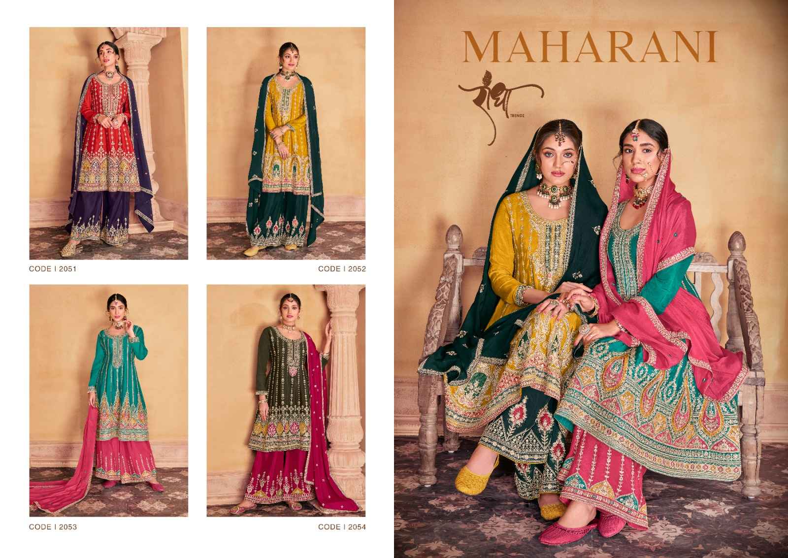 Radha Trendz Maharani Heavy Chinon Readymade Suit (4 pcs Catalogue)