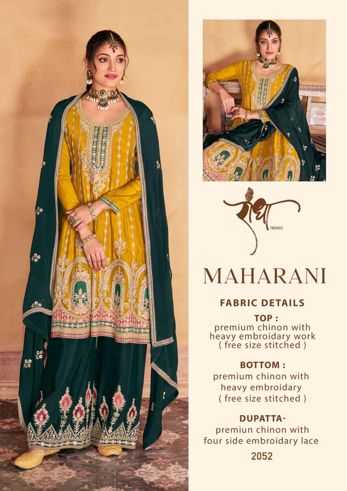 Radha Trendz Maharani Heavy Chinon Readymade Suit (4 pcs Catalogue)