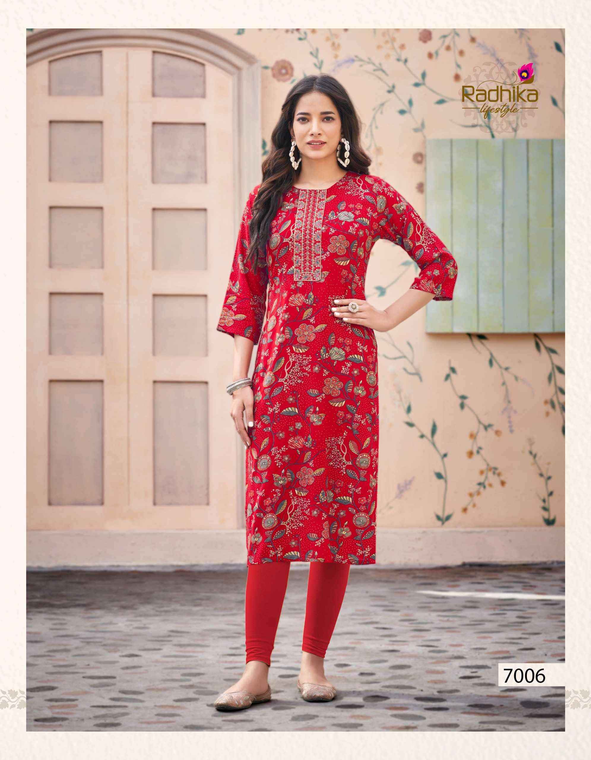 Radhika Lifestyle Pahel Vol-7 Rayon Kurti (7 pcs Catalogue)