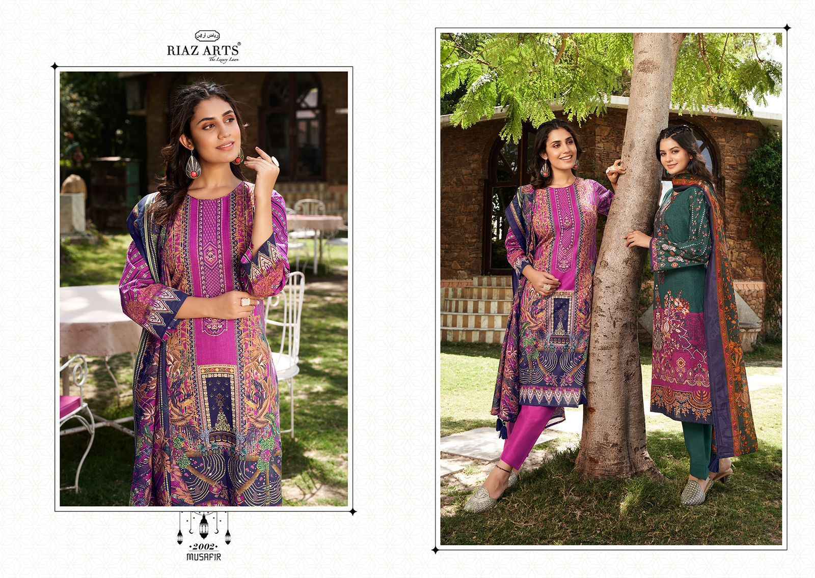 Riaz Arts Musafir Pure Karachi Lawn Dress Material (8 Pc Catalouge)