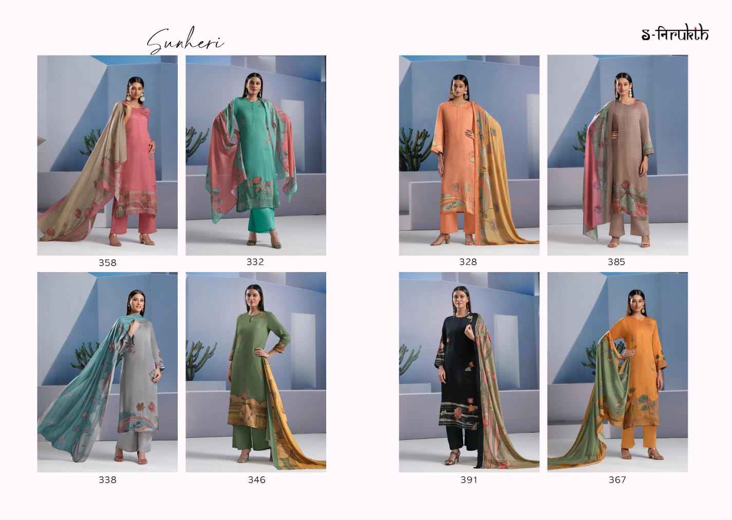 S Nirukth Sunheri Cotton Dress Material (8 pcs Catalogue)