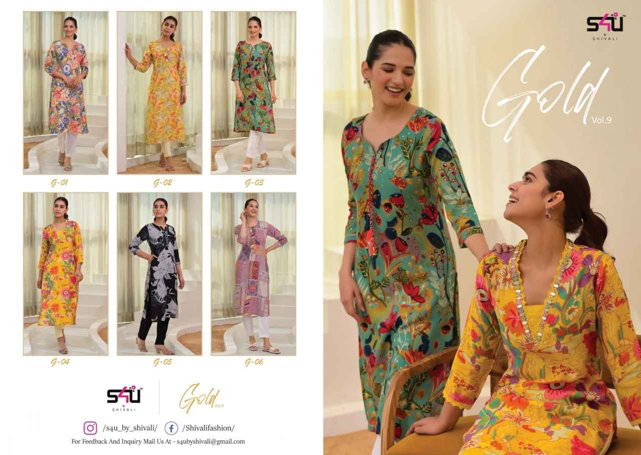 S4U Gold Vol-9 Rayon Kurti (6 pc Cataloge)