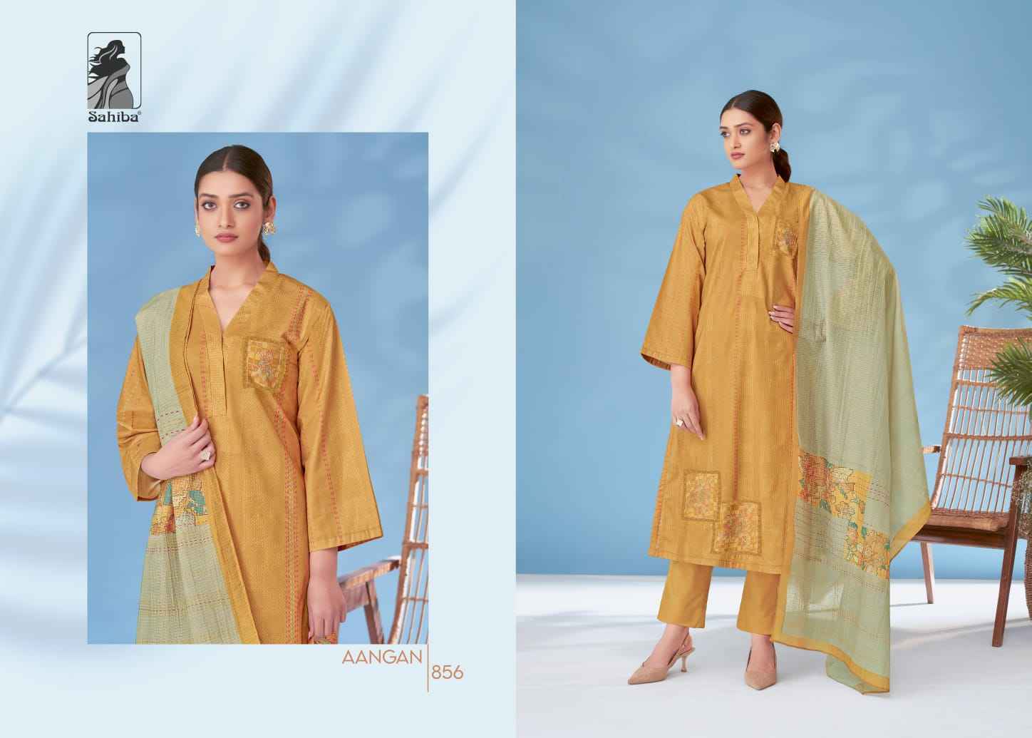 Sahiba Aangan Moscow Cotton Dress Material (4 Pc Catalog)