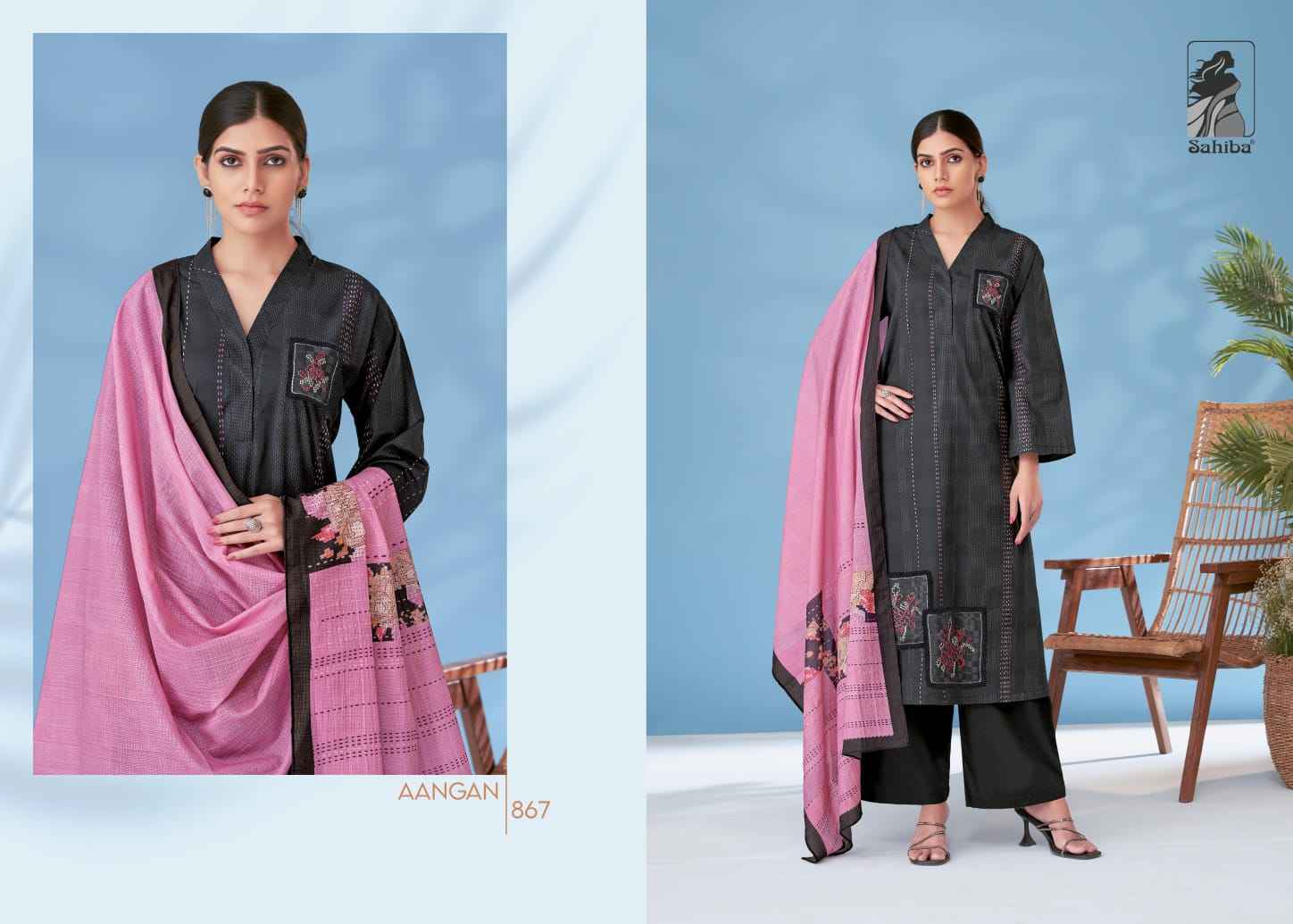 Sahiba Aangan Moscow Cotton Dress Material (4 Pc Catalog)