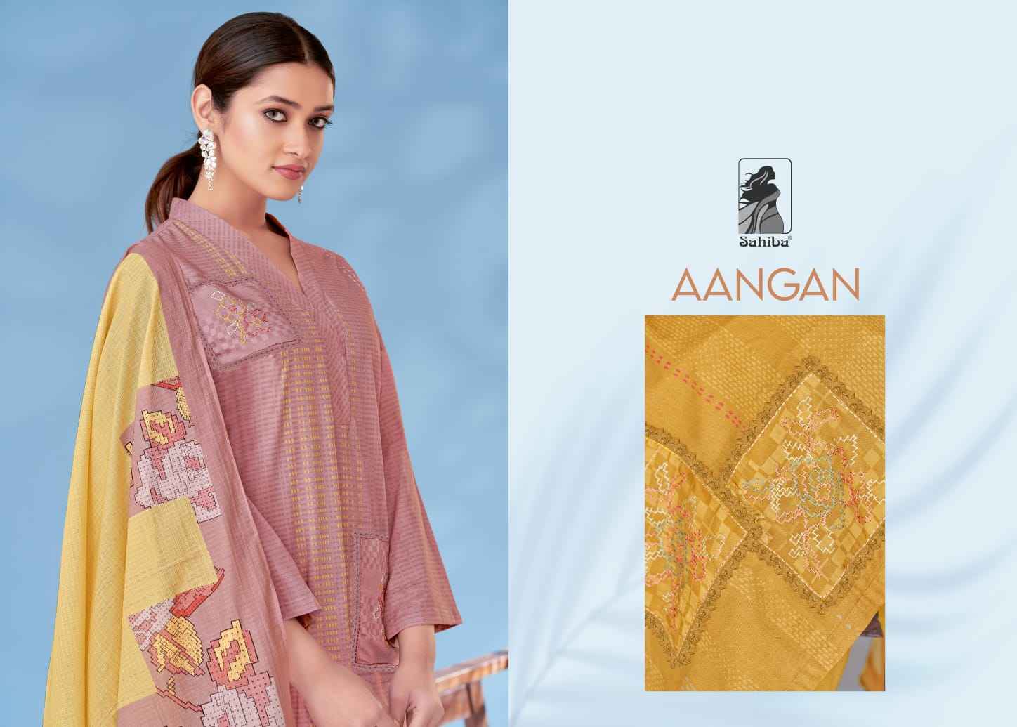 Sahiba Aangan Moscow Cotton Dress Material (4 Pc Catalog)