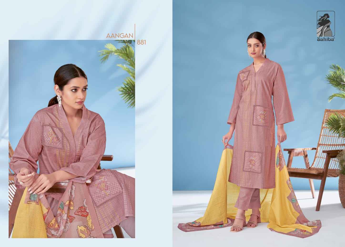 Sahiba Aangan Moscow Cotton Dress Material (4 Pc Catalog)