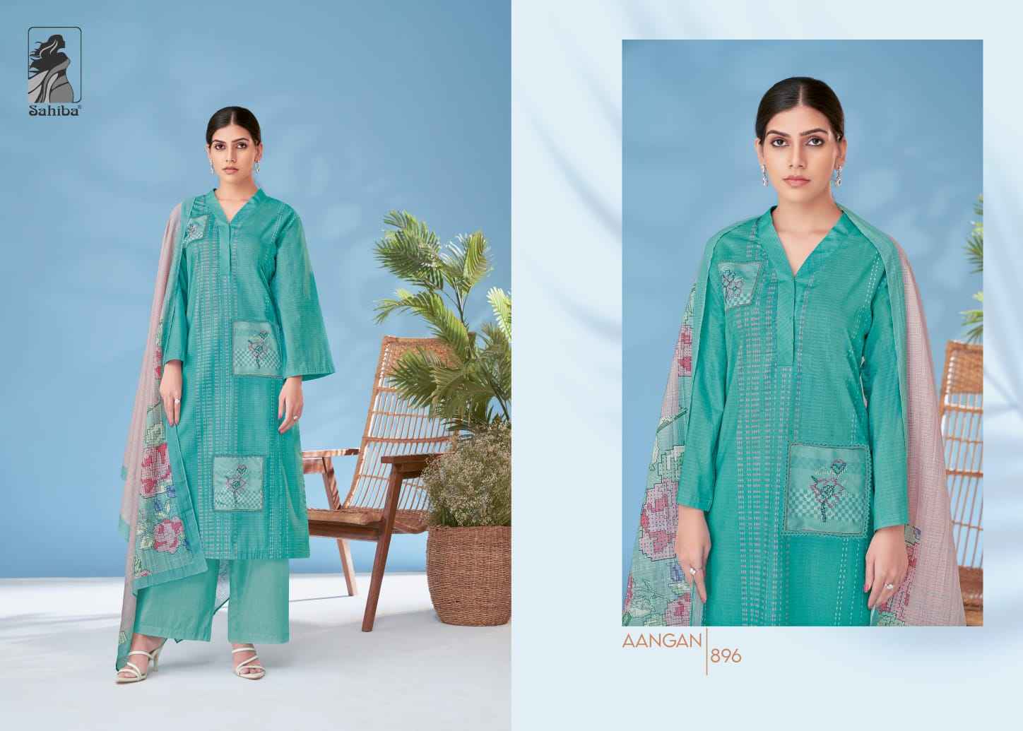 Sahiba Aangan Moscow Cotton Dress Material (4 Pc Catalog)