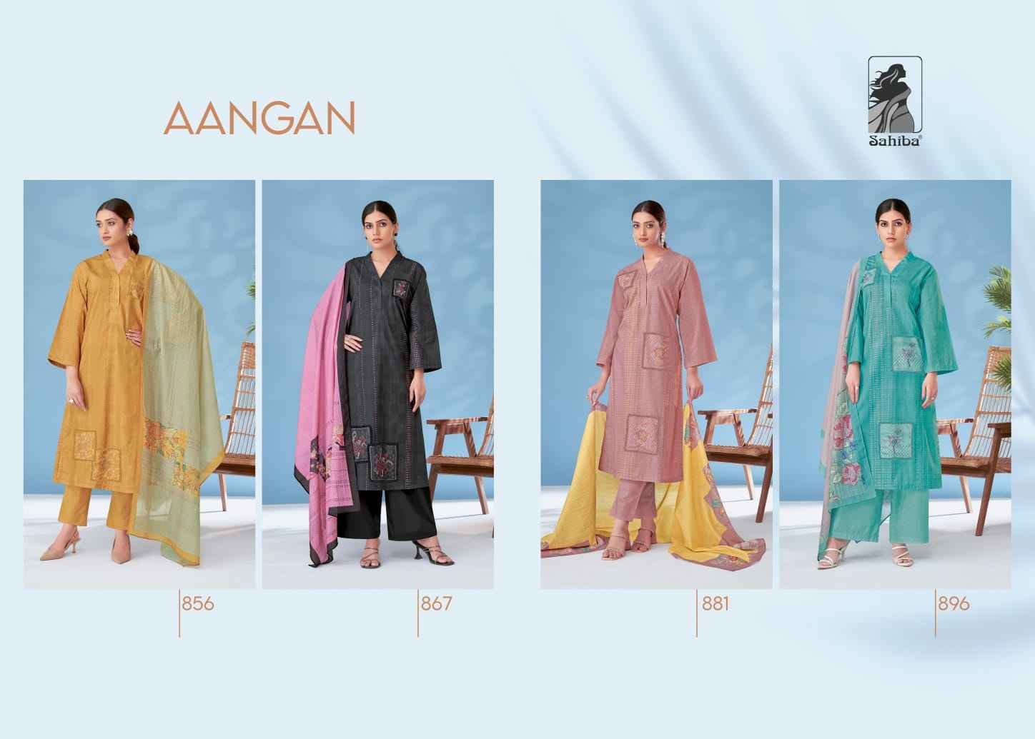 Sahiba Aangan Moscow Cotton Dress Material (4 Pc Catalog)