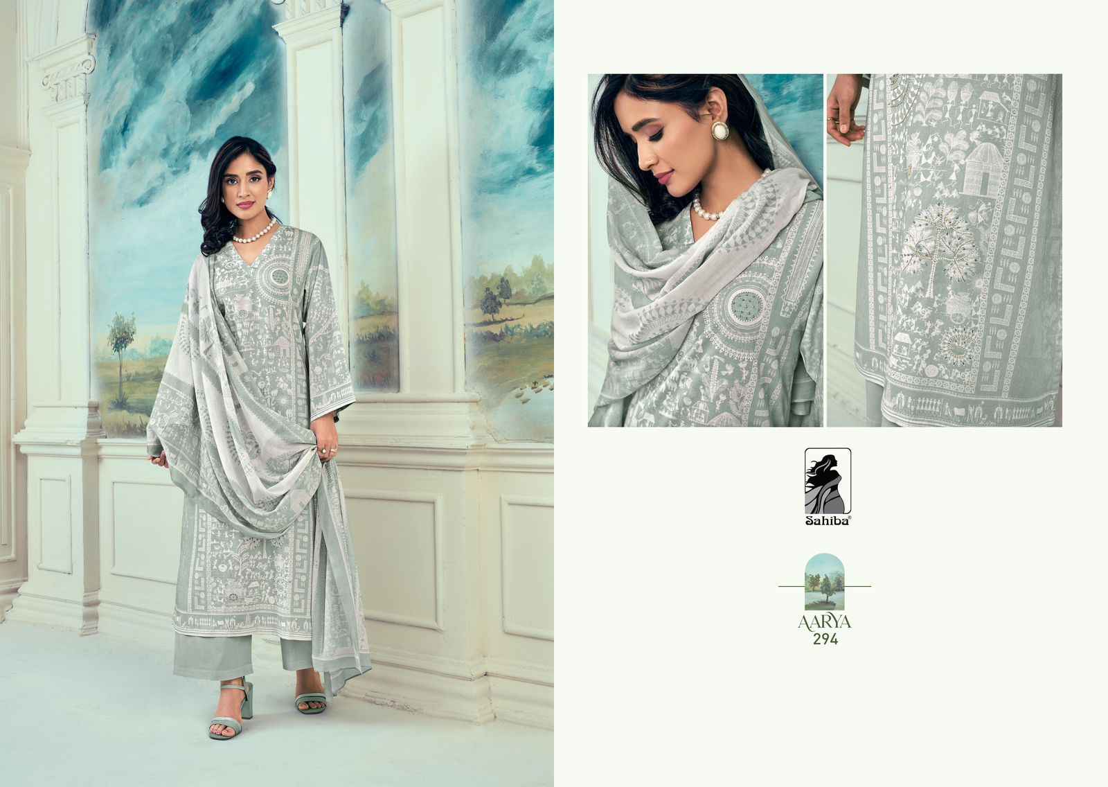 Sahiba Aarya  Pure Cotton Lawn Print Dress Material (5 Pc Catalog)