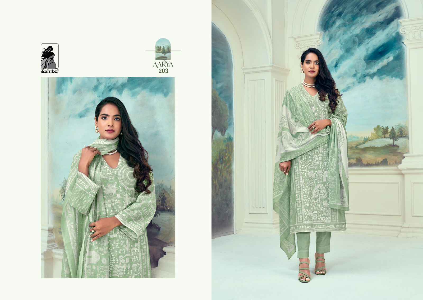 Sahiba Aarya  Pure Cotton Lawn Print Dress Material (5 Pc Catalog)