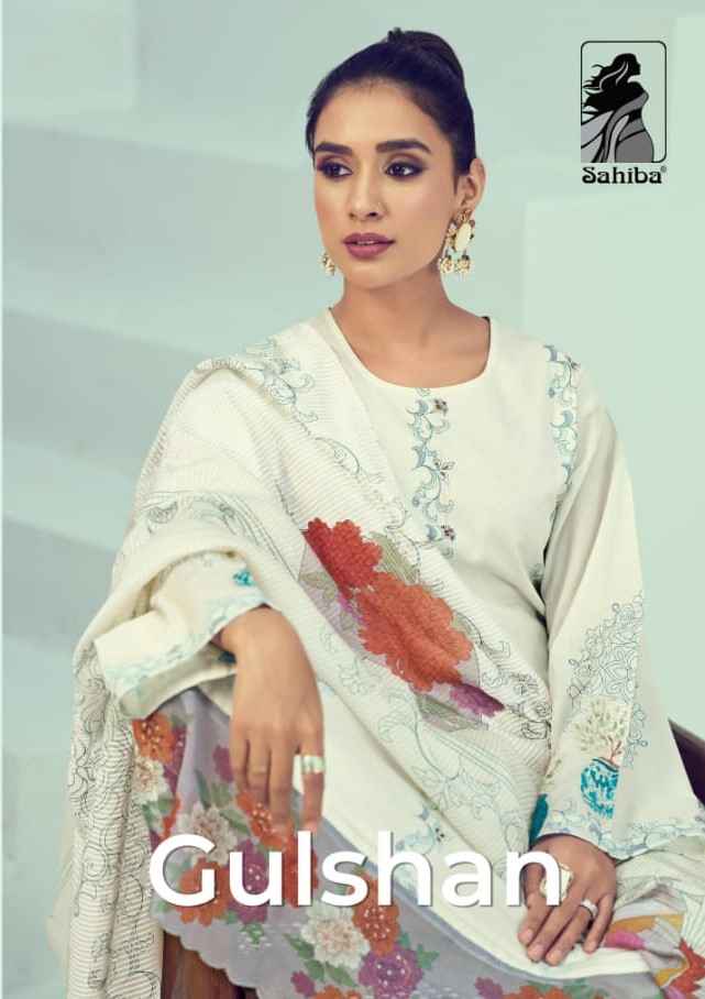 Sahiba Gulshan Pure Cotton Lawn Print Dress Material (2 Pc Catalog)