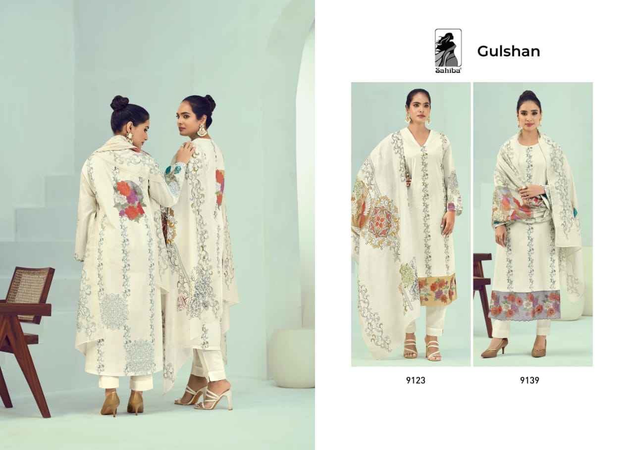 Sahiba Gulshan Pure Cotton Lawn Print Dress Material (2 Pc Catalog)