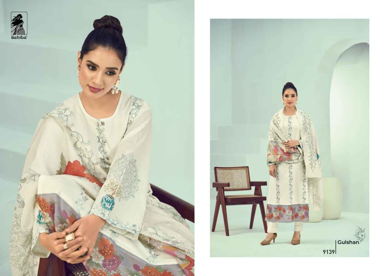 Sahiba Gulshan Pure Cotton Lawn Print Dress Material (2 Pc Catalog)