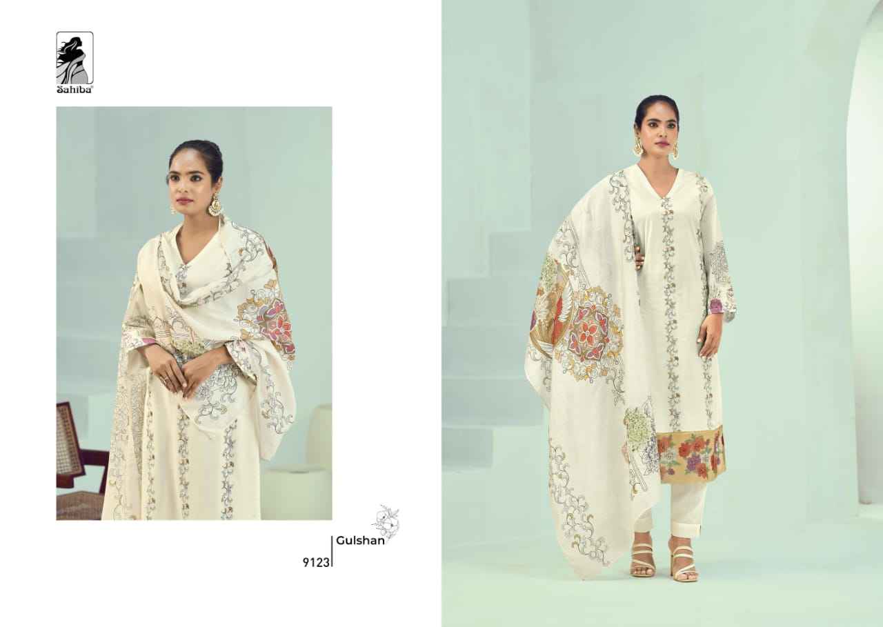 Sahiba Gulshan Pure Cotton Lawn Print Dress Material (2 Pc Catalog)