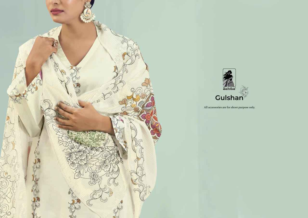 Sahiba Gulshan Pure Cotton Lawn Print Dress Material (2 Pc Catalog)