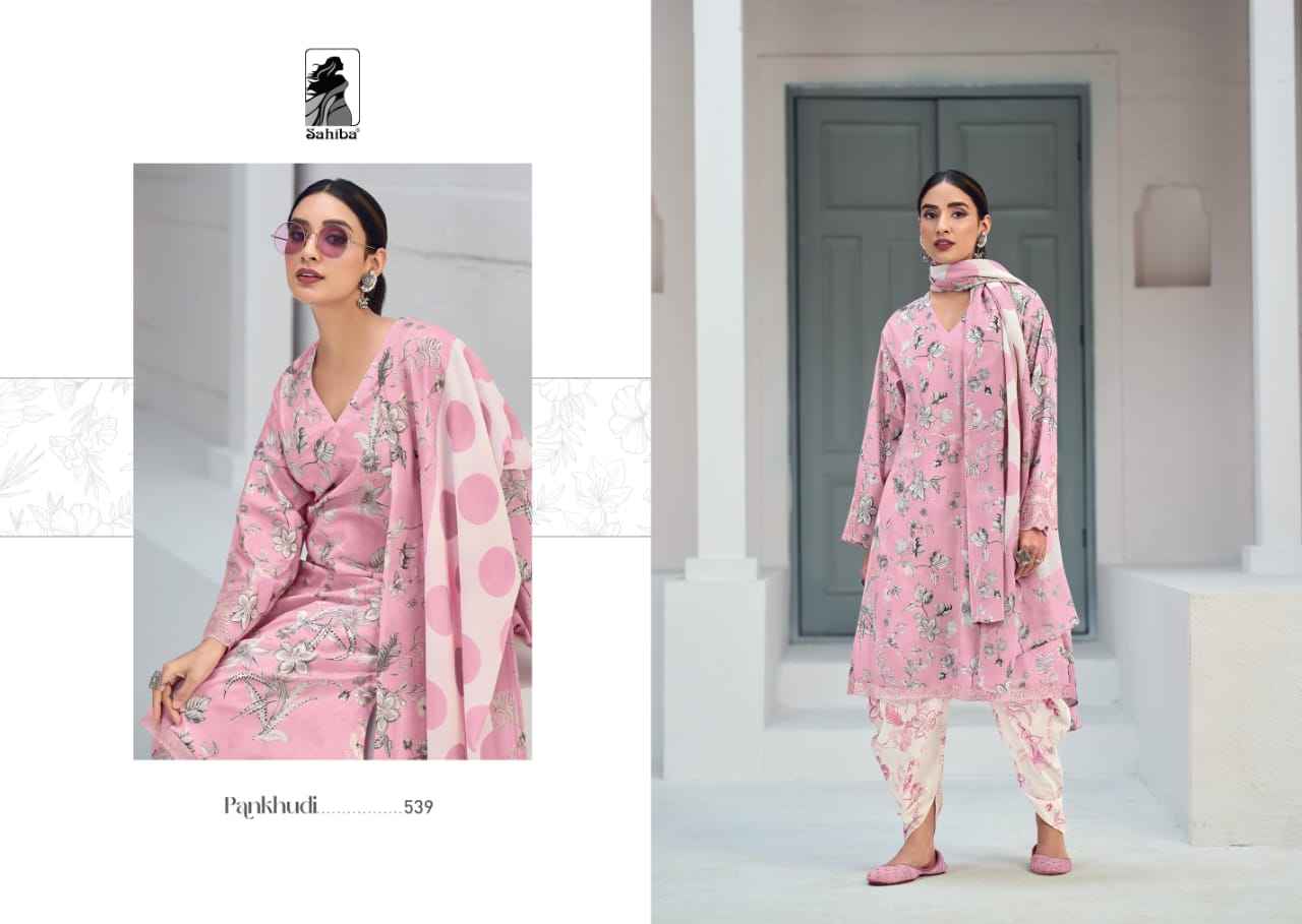 Sahiba Pankhudi Moscow Cotton Dress Material (4 Pc Catalog)