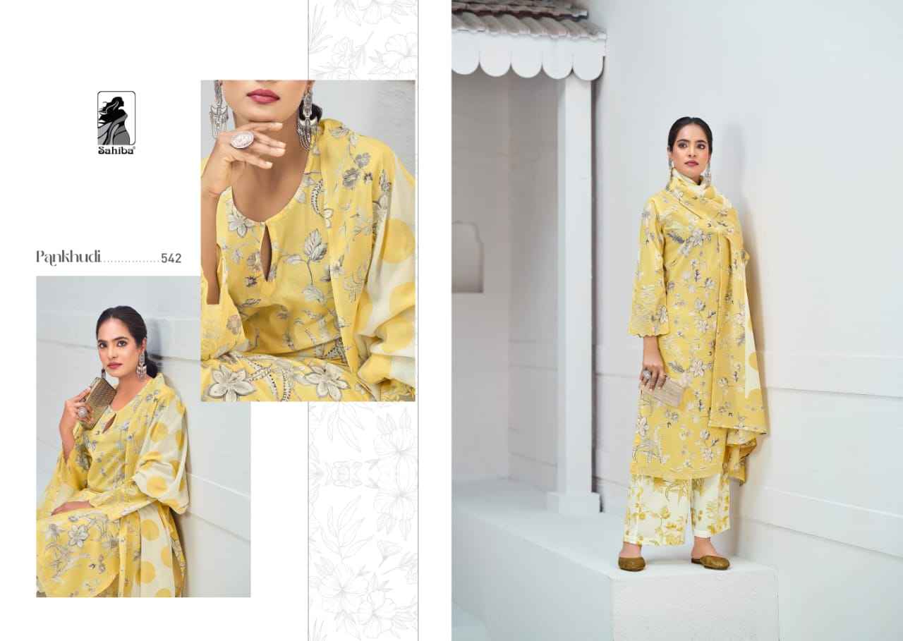 Sahiba Pankhudi Moscow Cotton Dress Material (4 Pc Catalog)