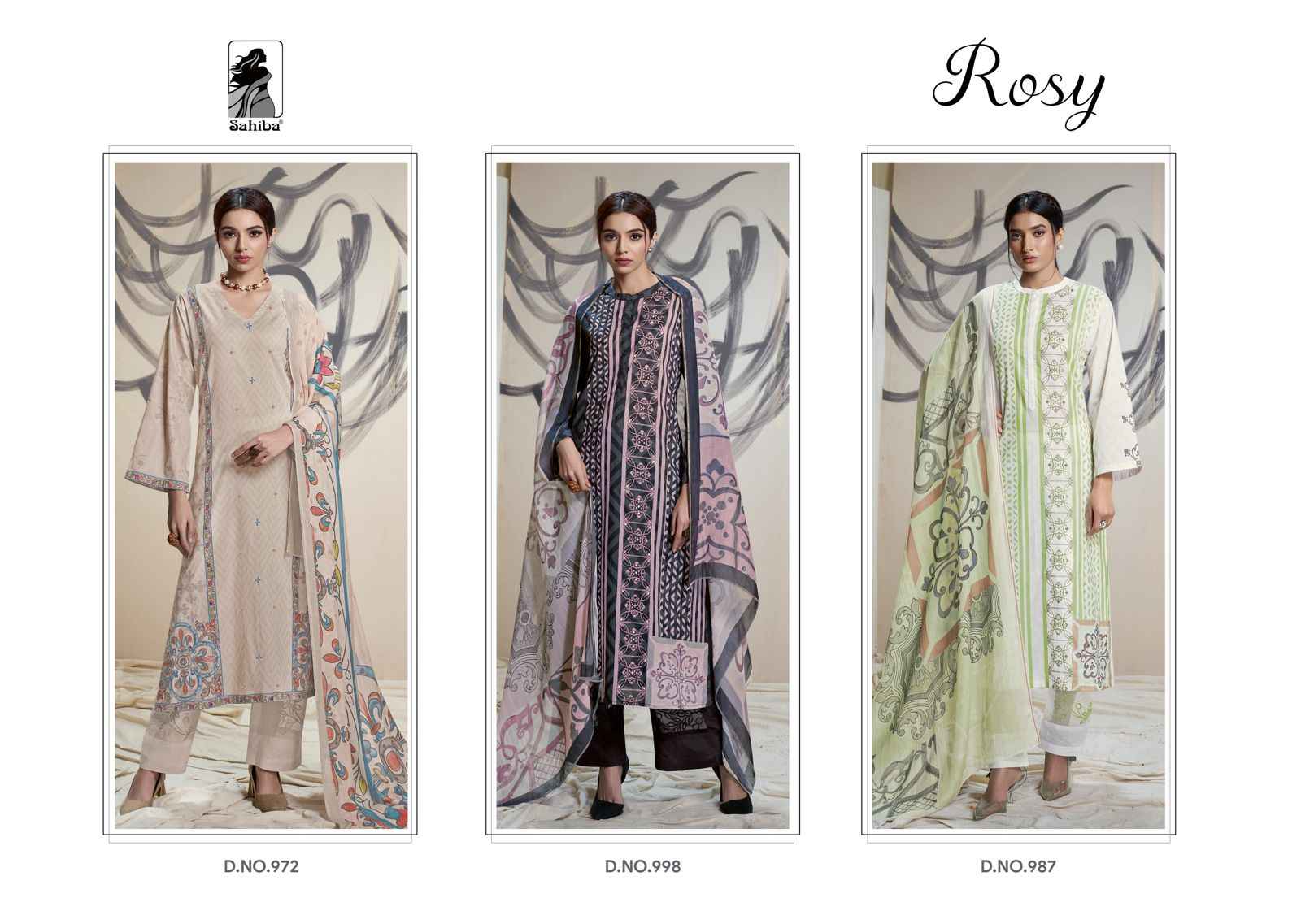 Sahiba Rosy Lawn Cotton Dress Material (3 Pc Catalouge)