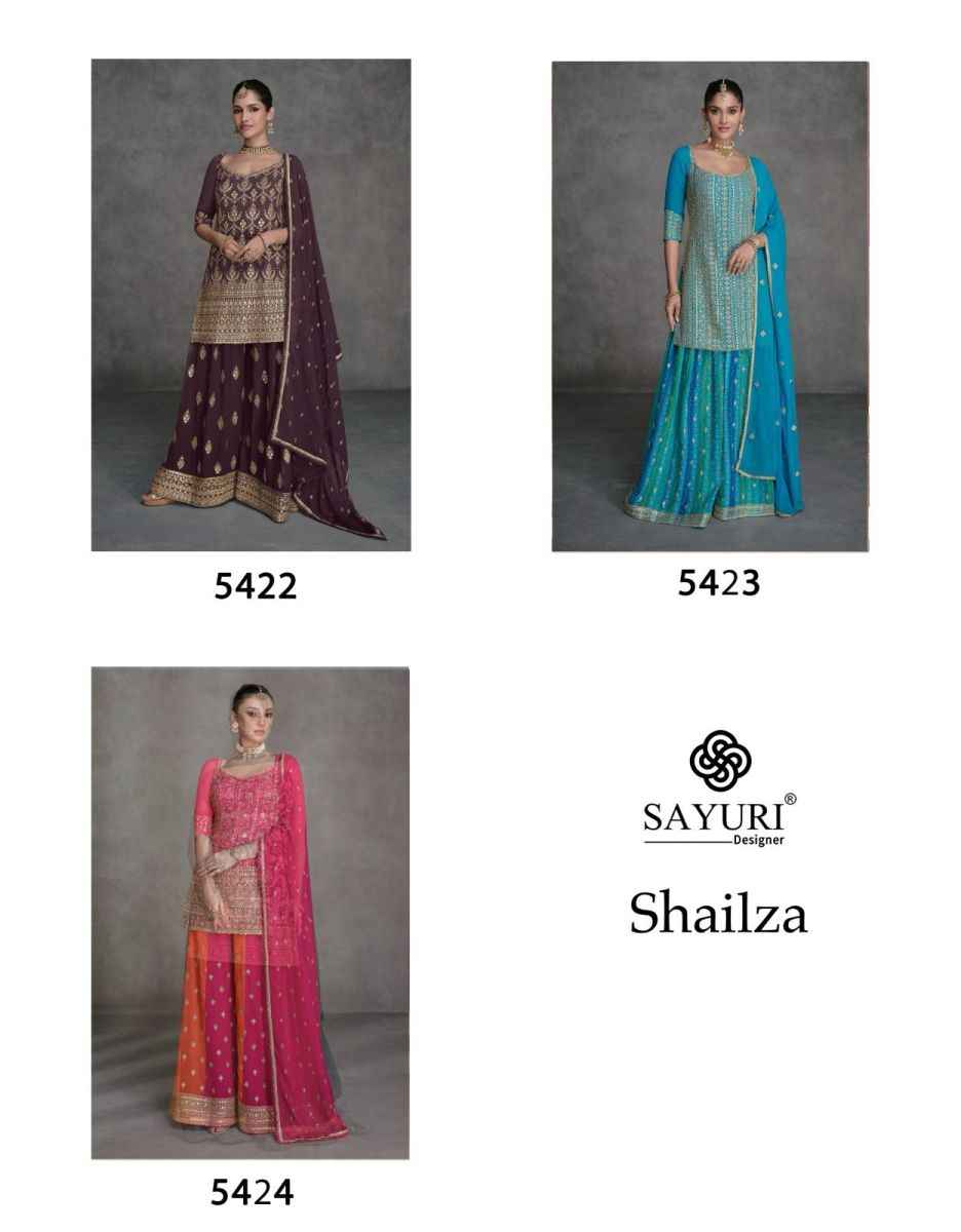 Sayuri Designer Shaliza Readymade Georgette Dress 3 pcs Catalogue
