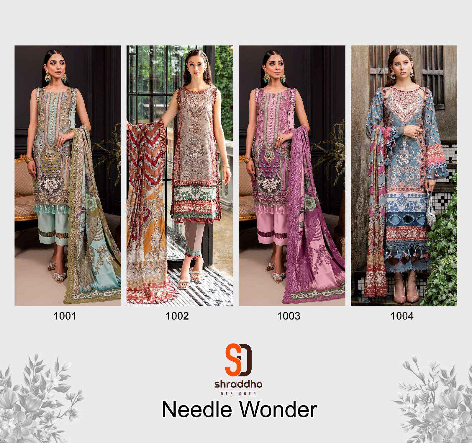 Shraddha Designer Needle Wonder Cotton Dress Material 4 pcs Catalogue