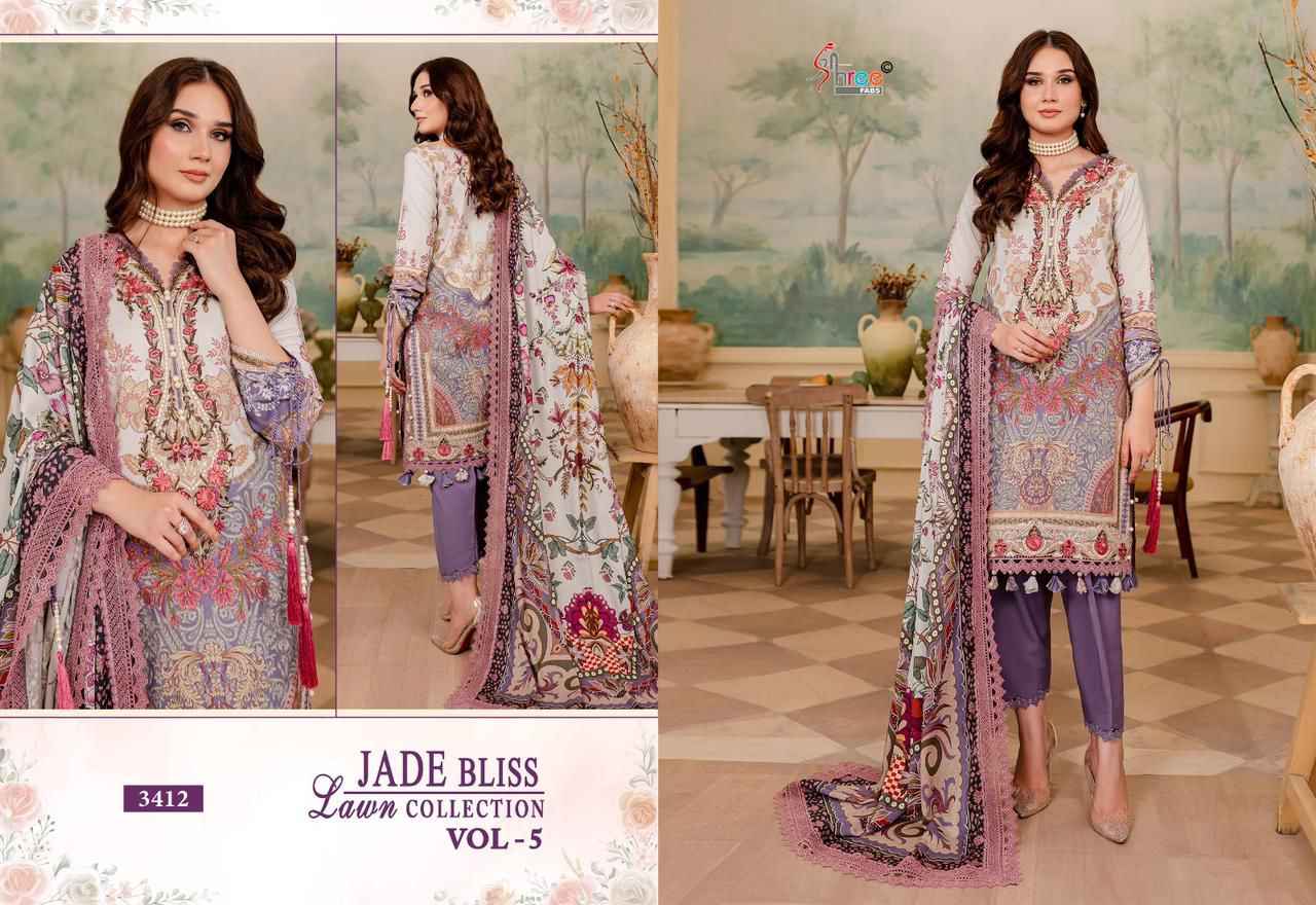 Shree Fab Jade Bliss Lawn Collection Vol-5 Pure Cotton Dress Material (8 Pc Catalog)