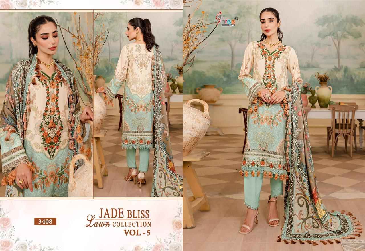 Shree Fab Jade Bliss Lawn Collection Vol-5 Pure Cotton Dress Material (8 Pc Catalog)