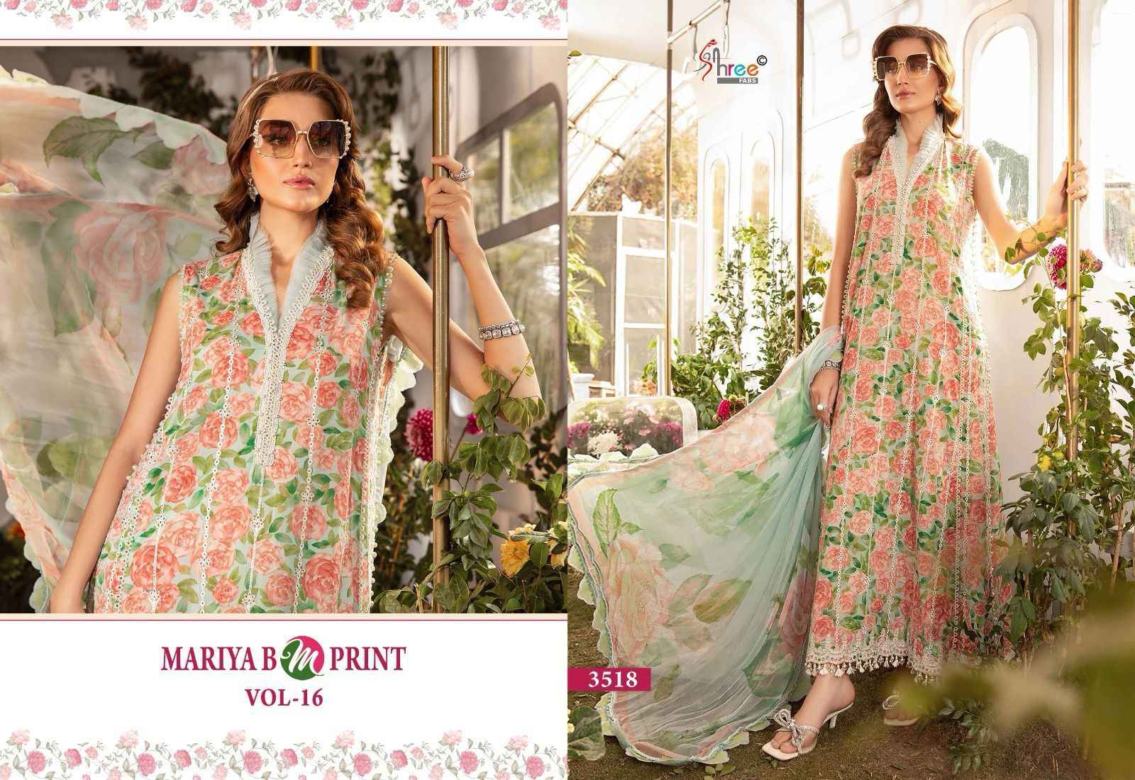 Shree Fab Mariya B M Print Vol-16 Pure Dress Material (8 Pc Catalog)