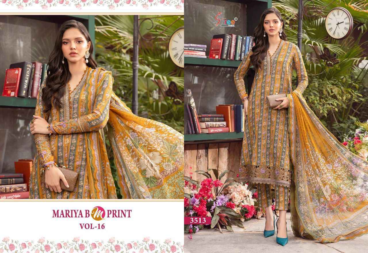 Shree Fab Mariya B M Print Vol-16 Pure Dress Material (8 Pc Catalog)