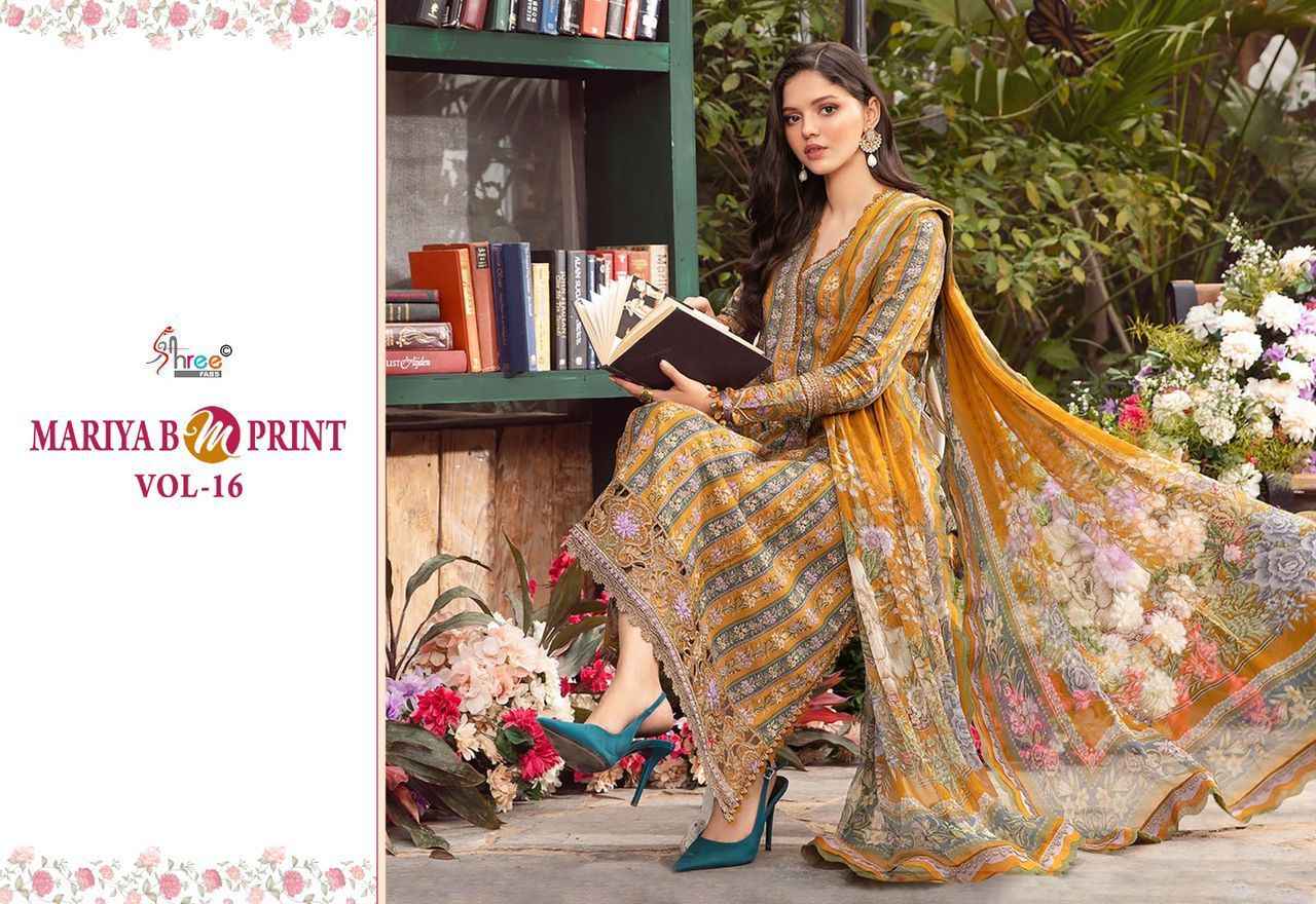 Shree Fab Mariya B M Print Vol-16 Pure Dress Material (8 Pc Catalog)