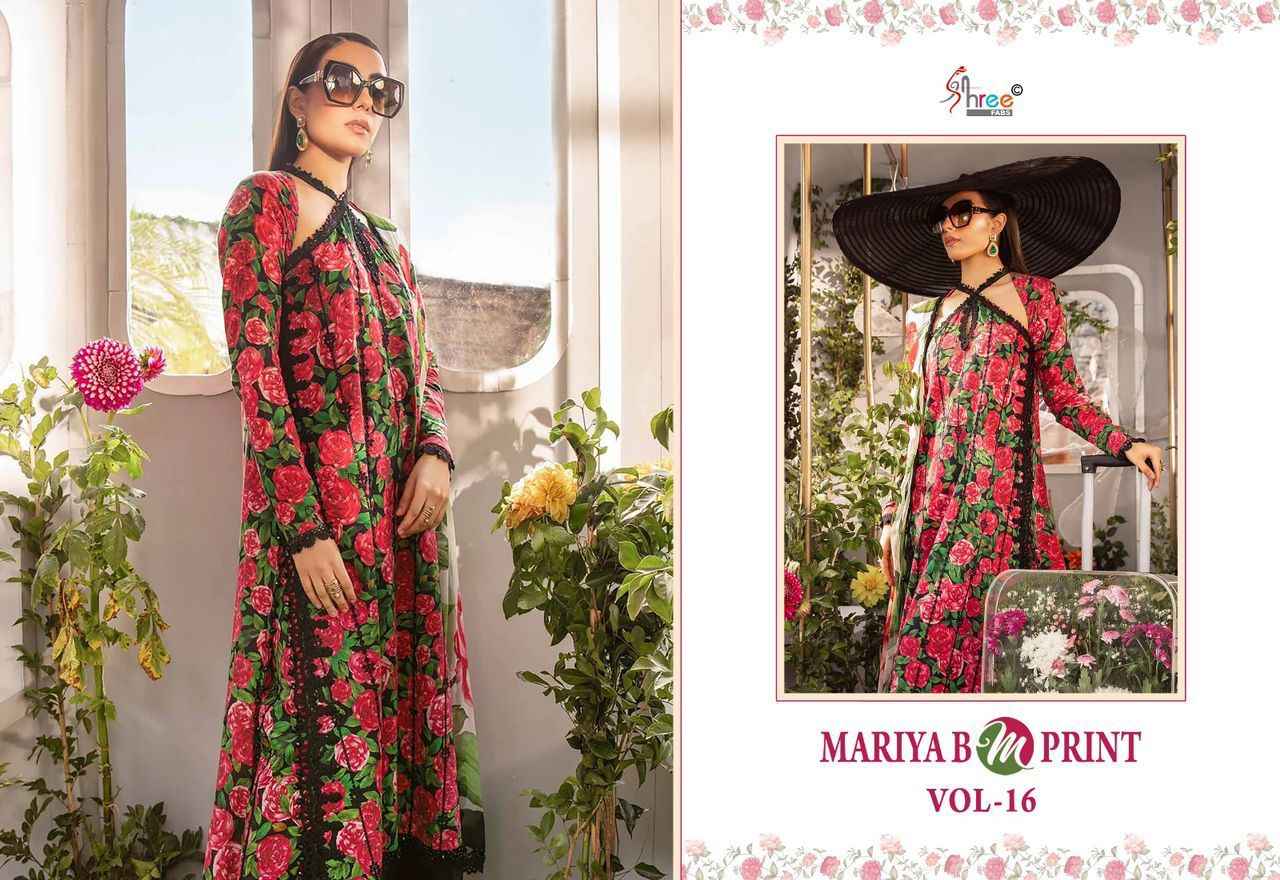 Shree Fab Mariya B M Print Vol-16 Pure Dress Material (8 Pc Catalog)