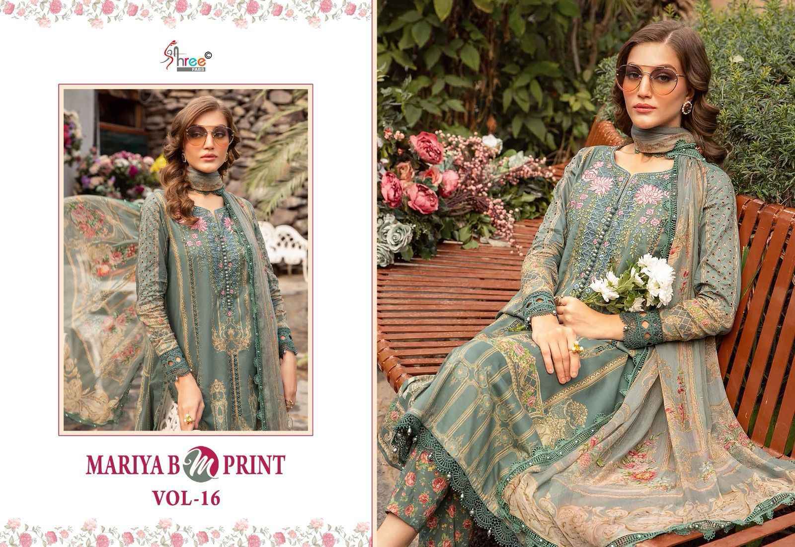 Shree Fab Mariya B M Print Vol-16 Pure Dress Material (8 Pc Catalog)