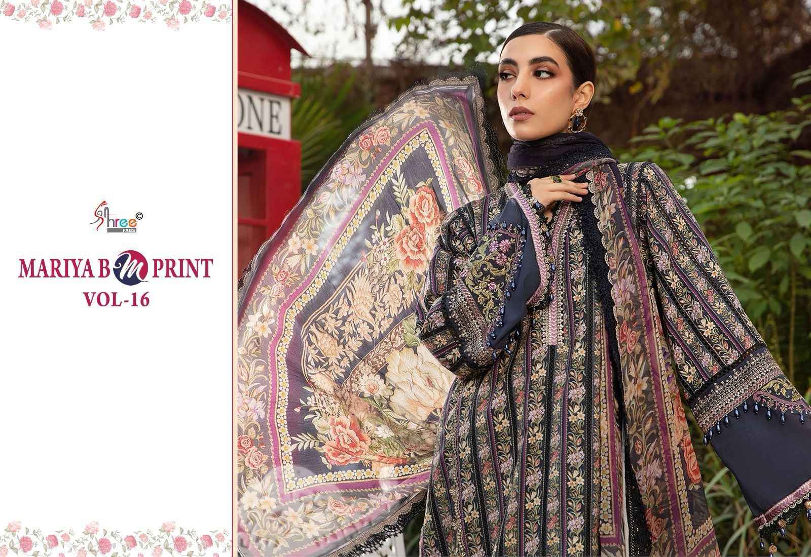 Shree Fab Mariya B M Print Vol-16 Pure Dress Material (8 Pc Catalog)