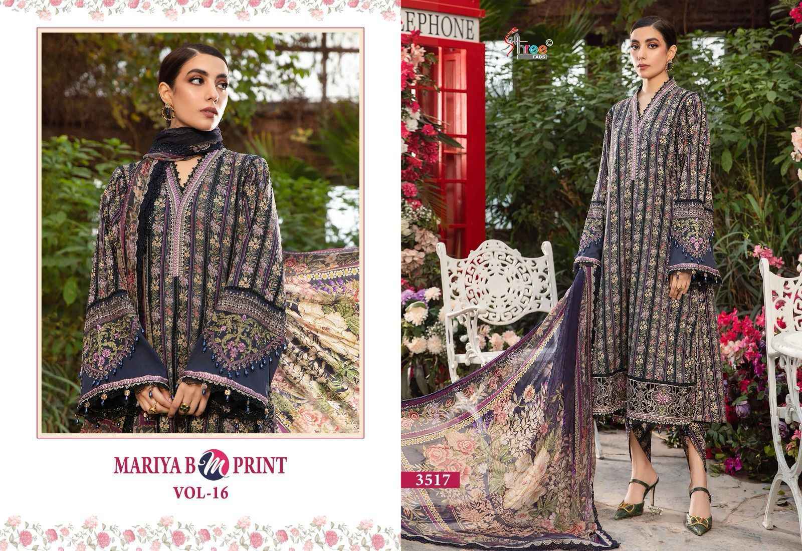 Shree Fab Mariya B M Print Vol-16 Pure Dress Material (8 Pc Catalog)