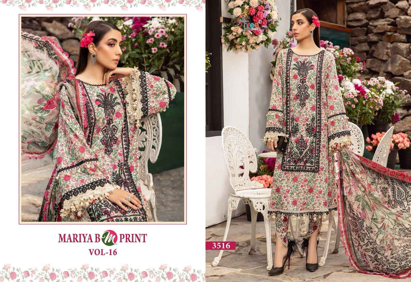 Shree Fab Mariya B M Print Vol-16 Pure Dress Material (8 Pc Catalog)