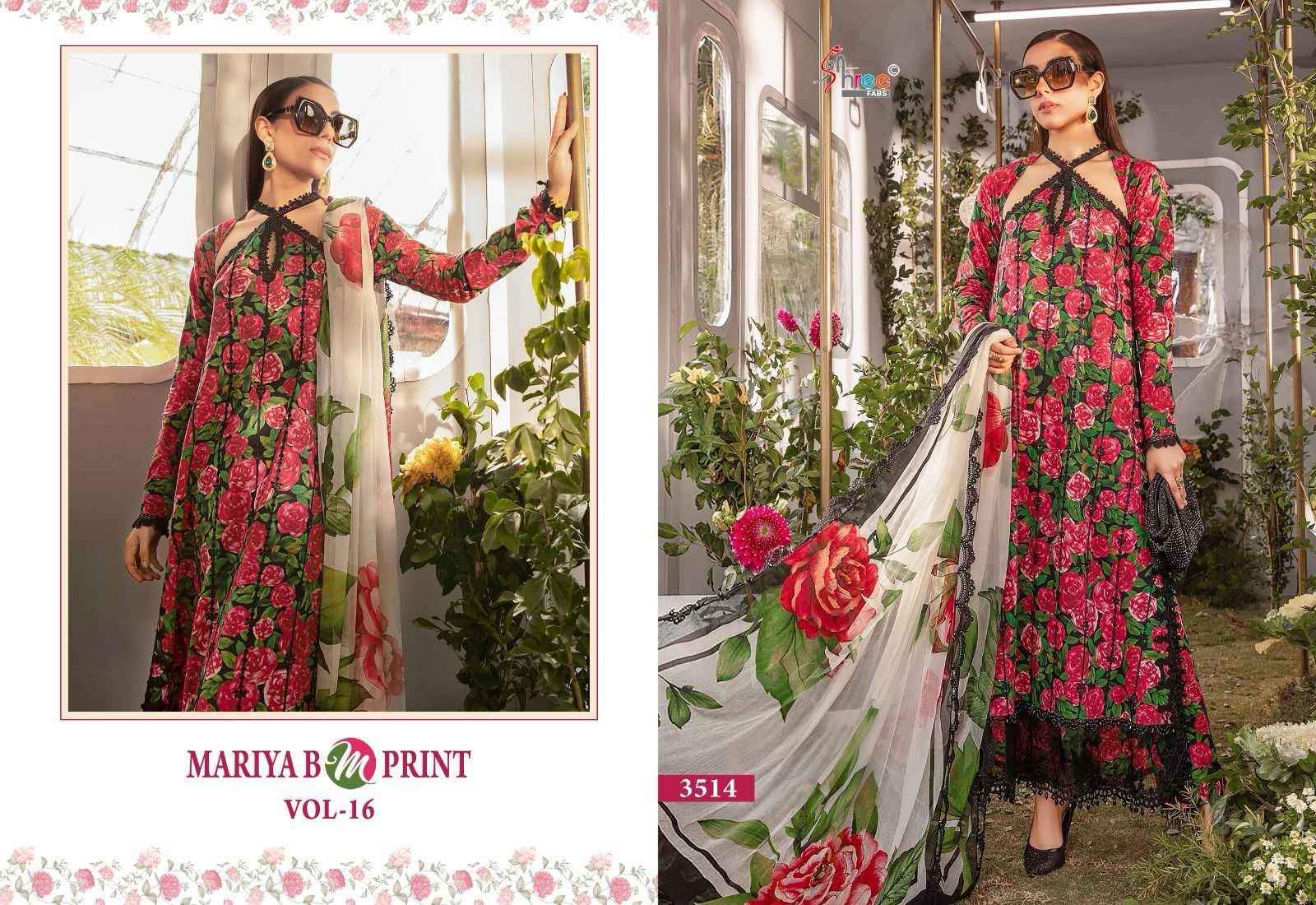 Shree Fab Mariya B M Print Vol-16 Pure Dress Material (8 Pc Catalog)