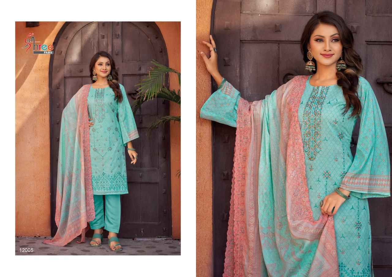 Shree Fabs Bin Saeed Lawn Collection Vol-12 Lawn Cotton Dress Material (6 pcs Catalogue)