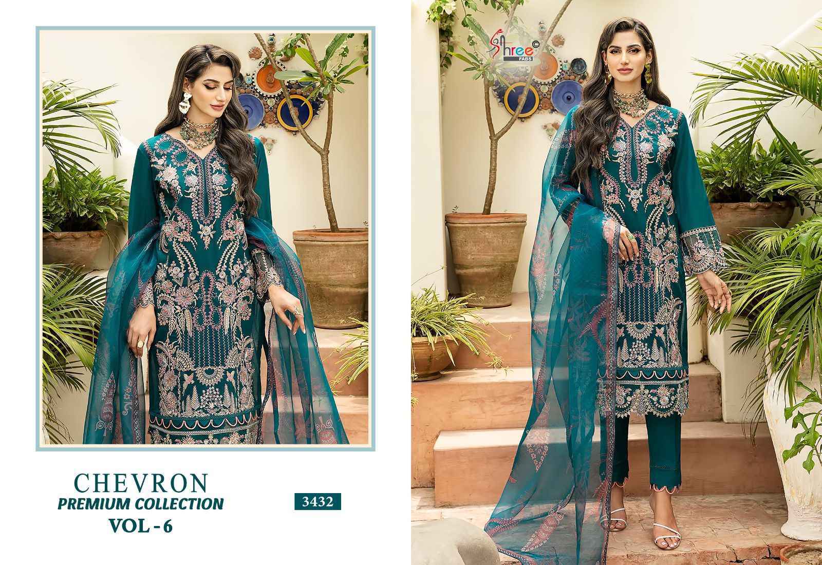 Shree Fabs Chevron Premium Collection Vol-6 Reyon Dress Material (8 pcs Catalogue)