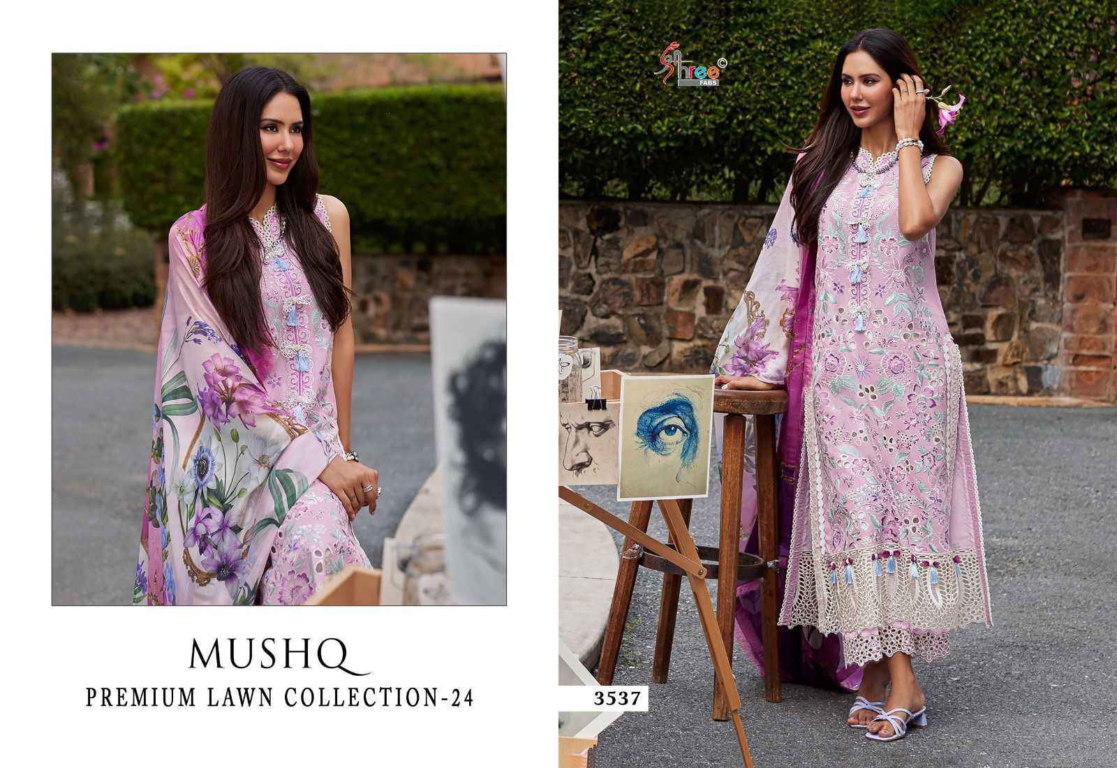 Shree Fabs Mushq 24 Lawn Cotton Dress Material 6 pcs Catalogue