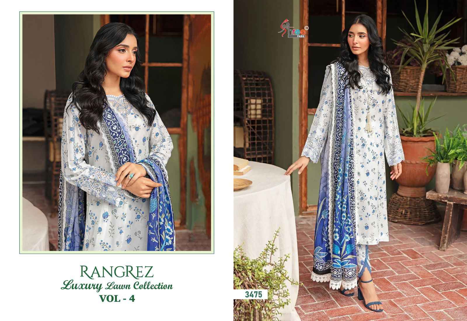 Shree Fabs Rangrez Luxcury Lawn Collection Vol-4 Cotton Dress Material (7 pcs Cataloge)