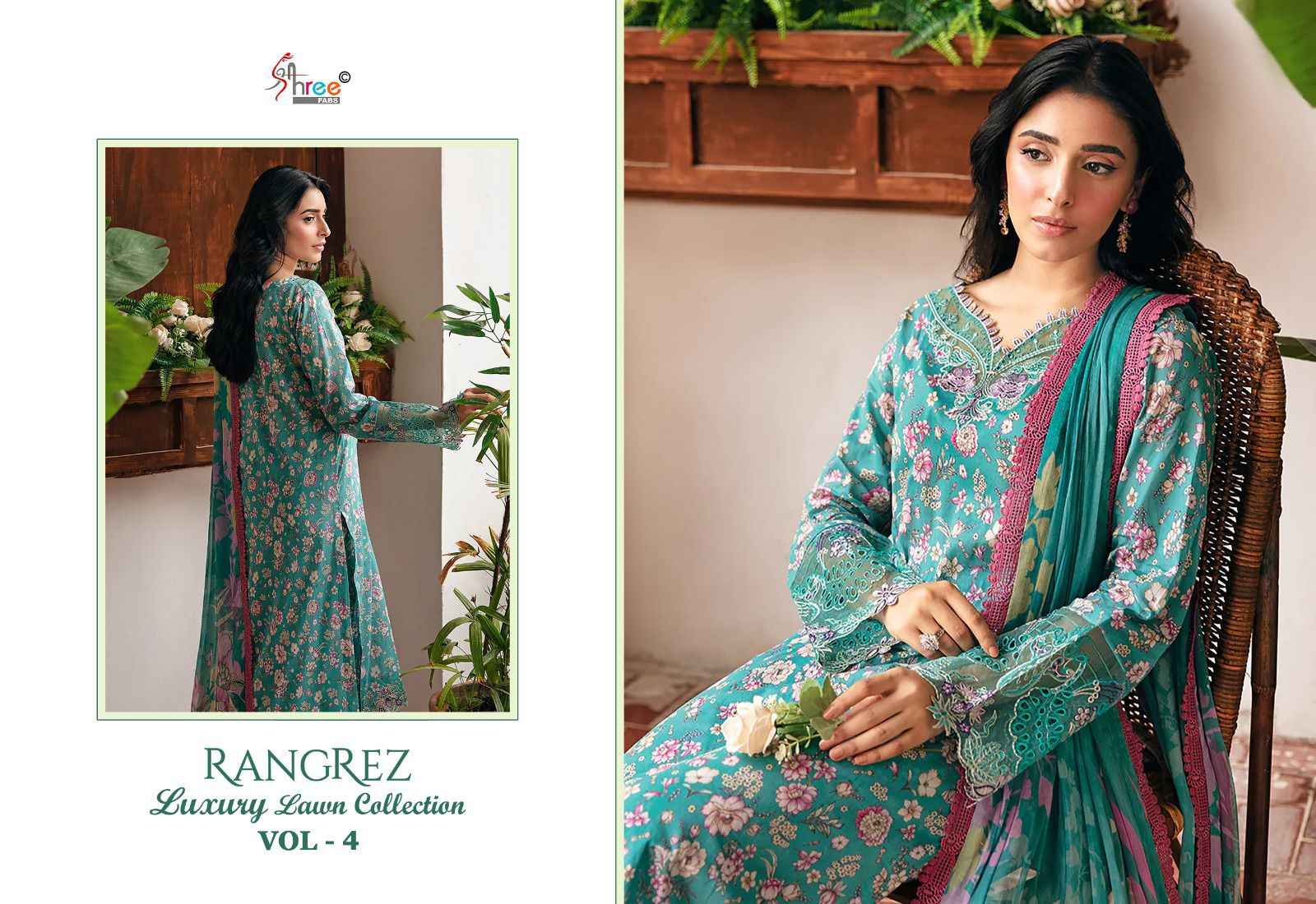 Shree Fabs Rangrez Luxcury Lawn Collection Vol-4 Cotton Dress Material (7 pcs Cataloge)