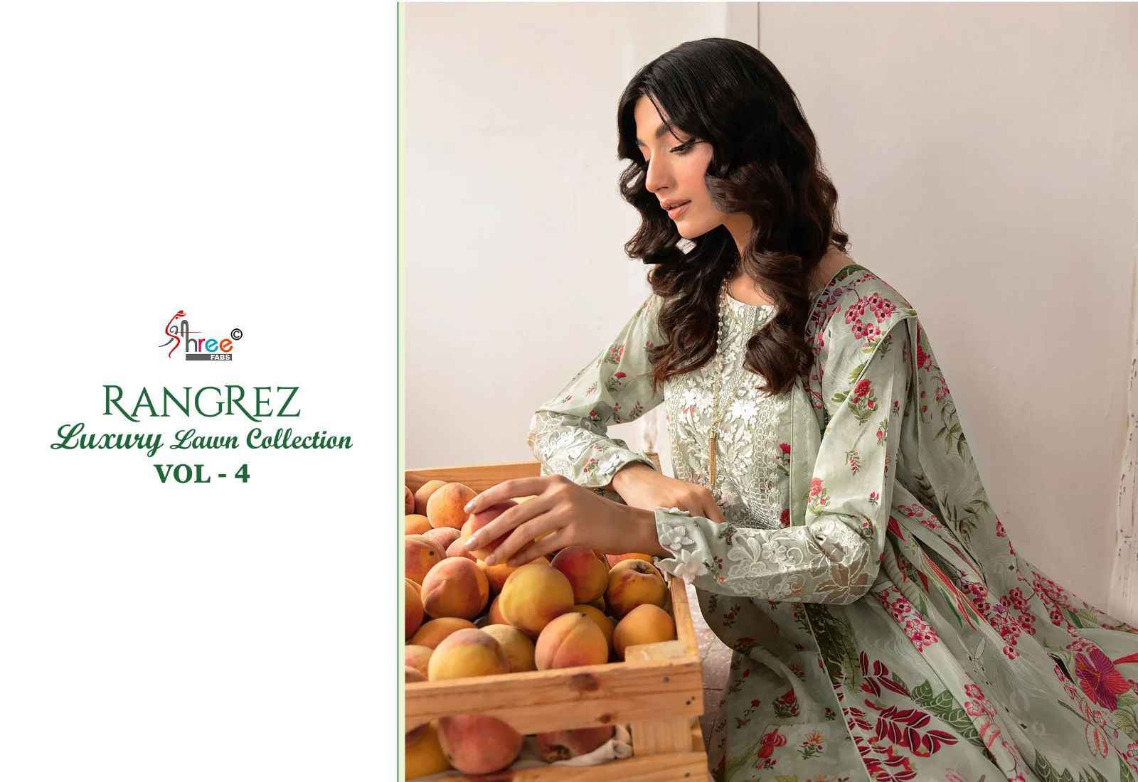 Shree Fabs Rangrez Luxcury Lawn Collection Vol-4 Cotton Dress Material (7 pcs Cataloge)