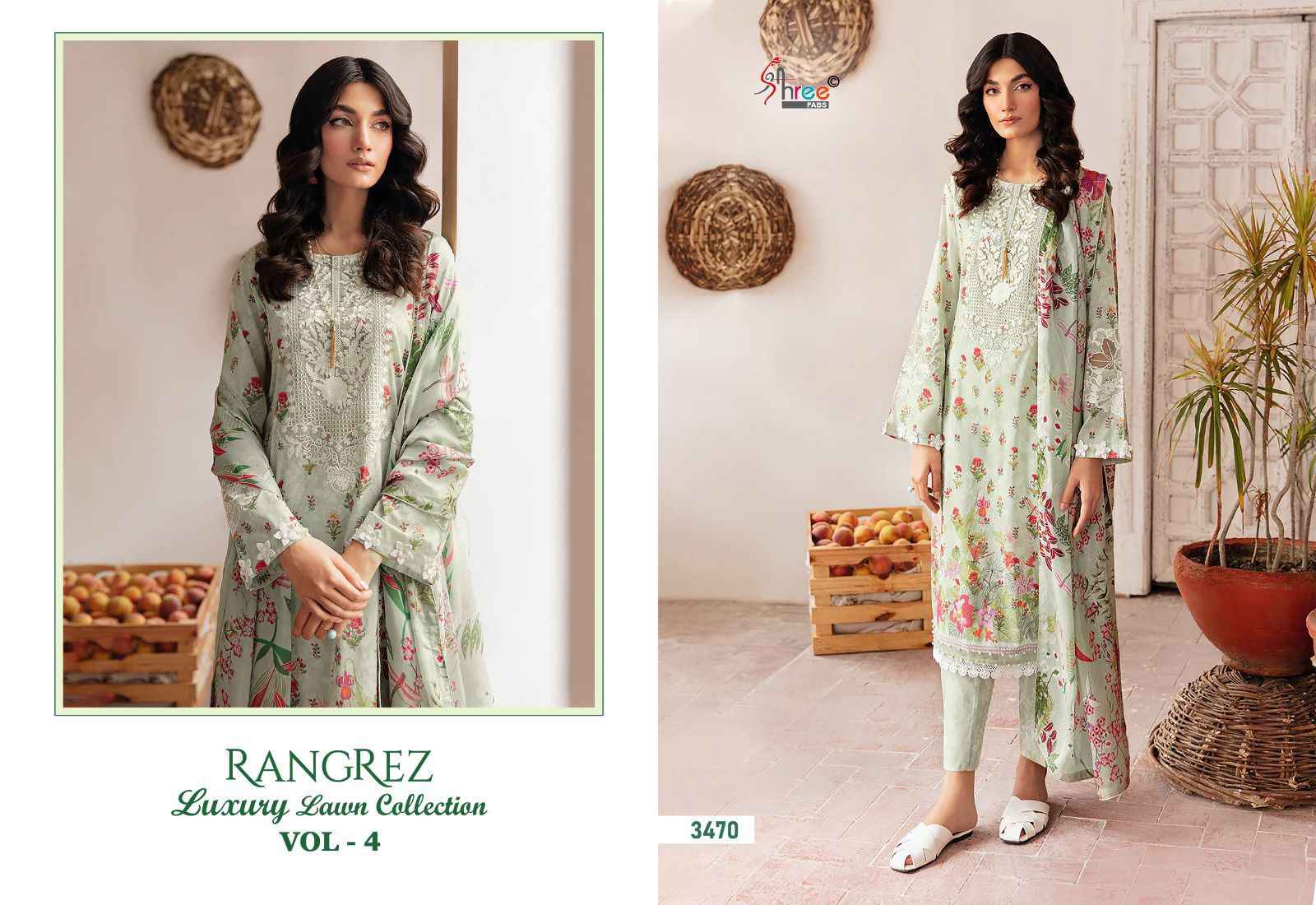 Shree Fabs Rangrez Luxcury Lawn Collection Vol-4 Cotton Dress Material (7 pcs Cataloge)