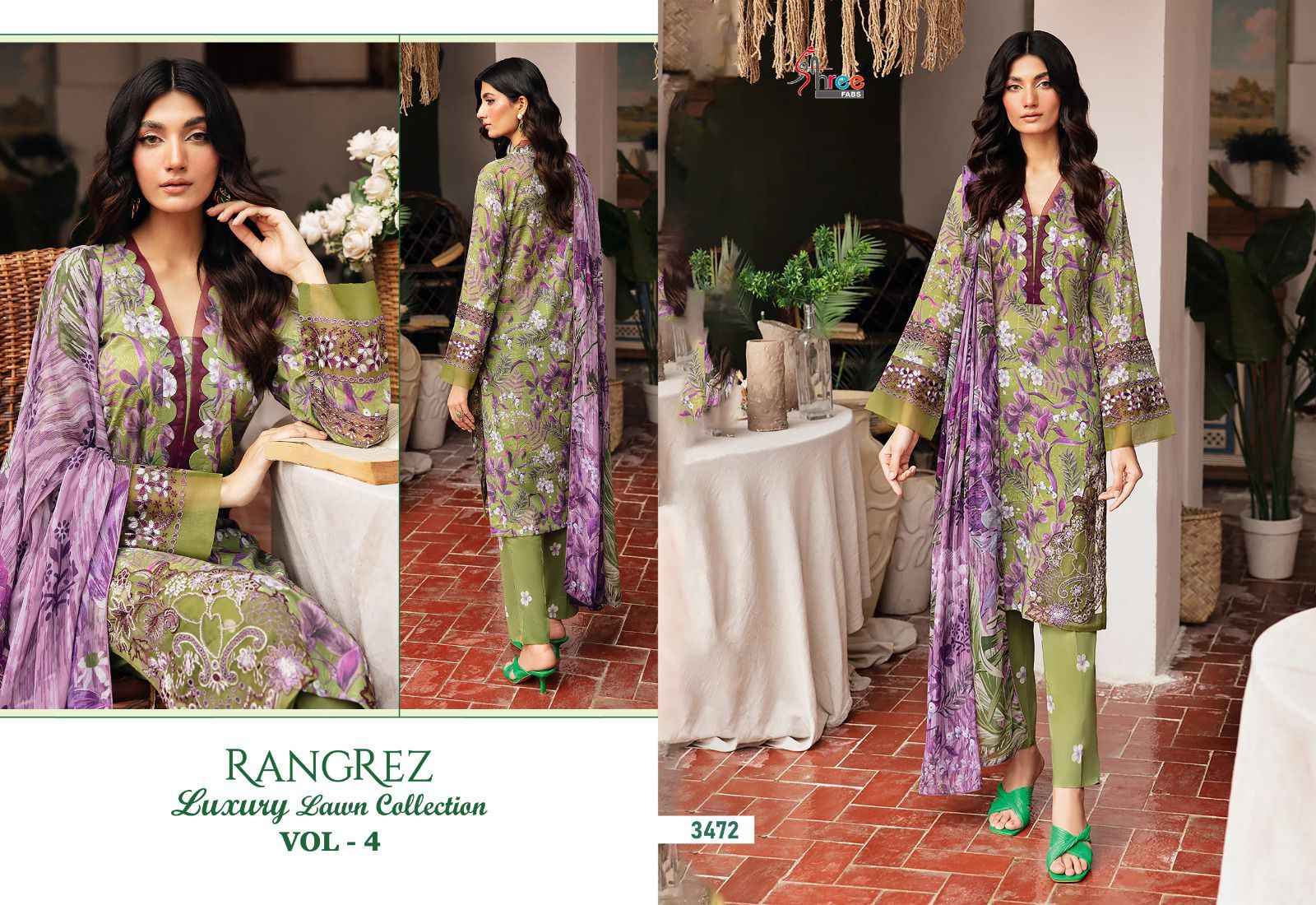 Shree Fabs Rangrez Luxcury Lawn Collection Vol-4 Cotton Dress Material (7 pcs Cataloge)