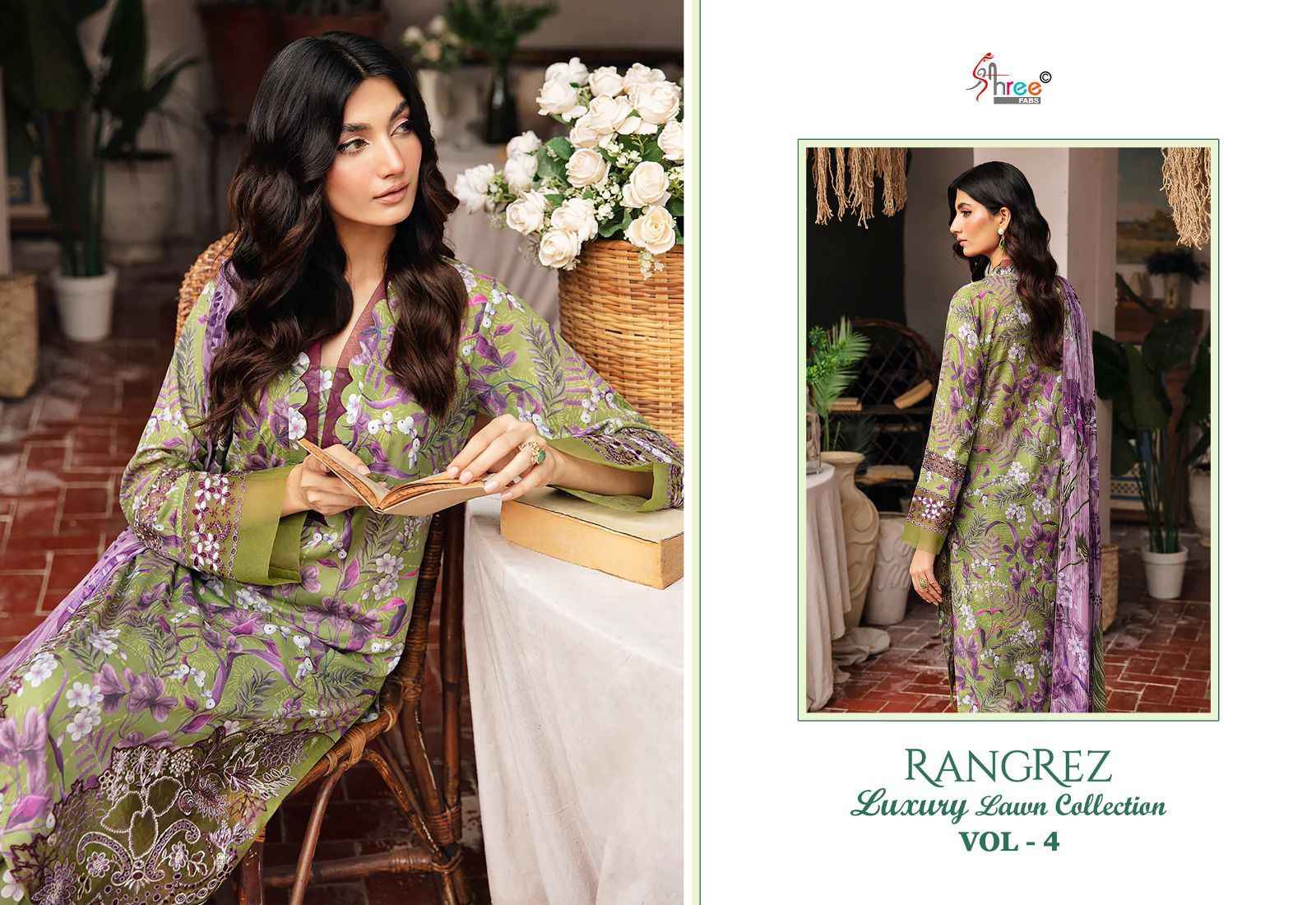 Shree Fabs Rangrez Luxcury Lawn Collection Vol-4 Cotton Dress Material (7 pcs Cataloge)