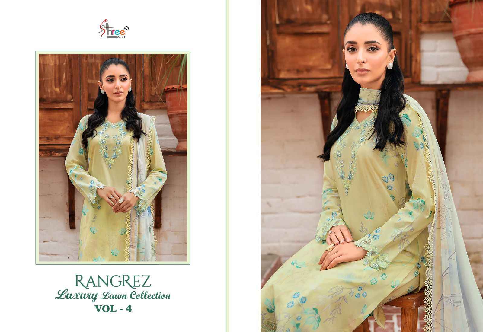 Shree Fabs Rangrez Luxcury Lawn Collection Vol-4 Cotton Dress Material (7 pcs Cataloge)